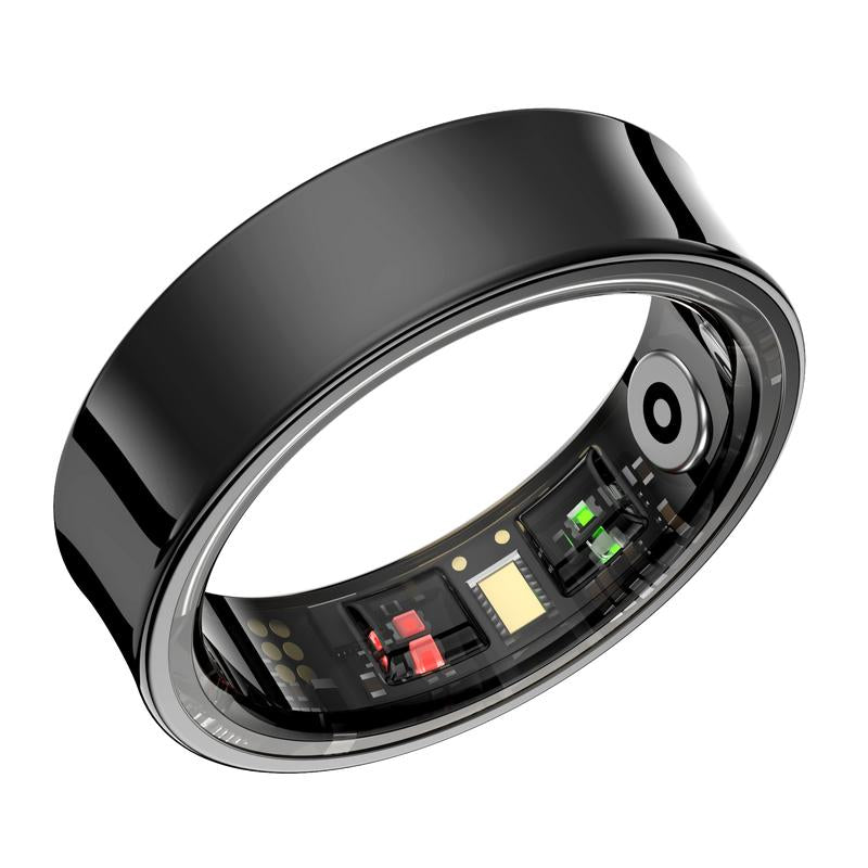 Titanium Smart Ring with Gesture Controls Scratch Resistant Fitness Tracker Heart Rate Sleep Monitor Waterproof Durable Minimalist Style Weightless Wearable Digital Devices for Health Monitoring & Remote Sync