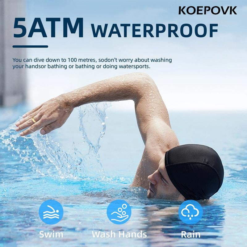 Titanium Smart Ring with Gesture Controls Scratch Resistant Fitness Tracker Heart Rate Sleep Monitor Waterproof Durable Minimalist Style Weightless Wearable Digital Devices for Health Monitoring & Remote Sync