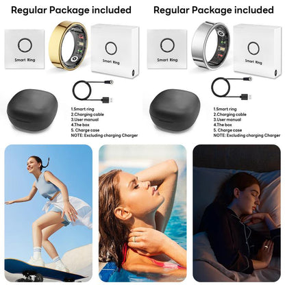 Titanium Smart Ring with Gesture Controls Scratch Resistant Fitness Tracker Heart Rate Sleep Monitor Waterproof Durable Minimalist Style Weightless Wearable Digital Devices for Health Monitoring & Remote Sync