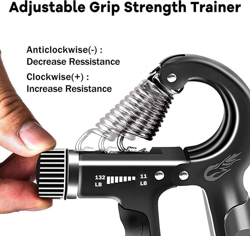 Grip Strength Trainer Kit (5 Pack) - Forearm Strengthener with Finger Stretcher, Grip Ring, and Relief Ball - Injury Recovery Tool for Men and Women