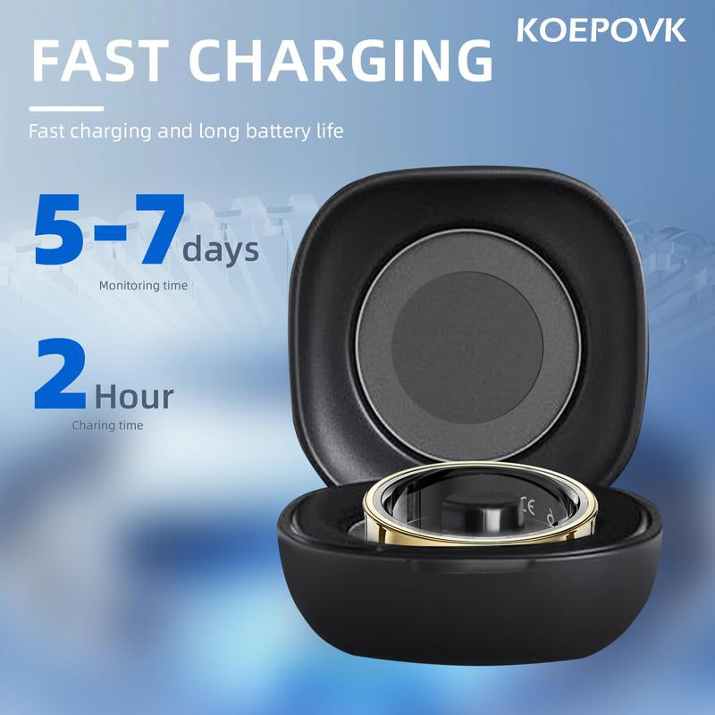 Titanium Smart Ring with Gesture Controls Scratch Resistant Fitness Tracker Heart Rate Sleep Monitor Waterproof Durable Minimalist Style Weightless Wearable Digital Devices for Health Monitoring & Remote Sync