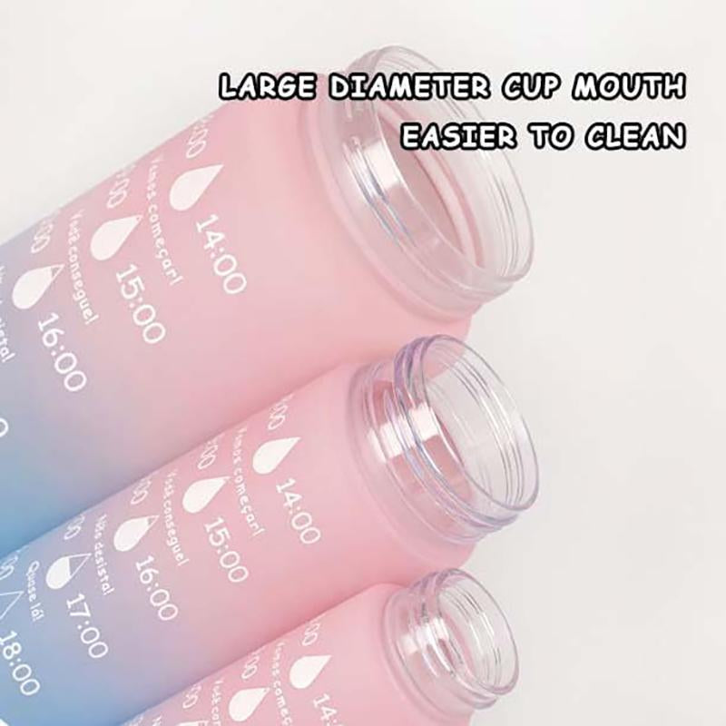 Gradient Sports Water Bottle Set, Large Capacity Portable Water Bottle with Time Marker, Leakproof Flip Top Water Bottle for Travel Gym Fitness, Drinkware