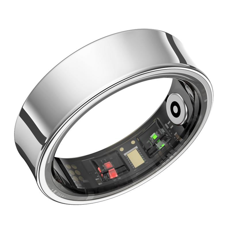 Titanium Smart Ring with Gesture Controls Scratch Resistant Fitness Tracker Heart Rate Sleep Monitor Waterproof Durable Minimalist Style Weightless Wearable Digital Devices for Health Monitoring & Remote Sync