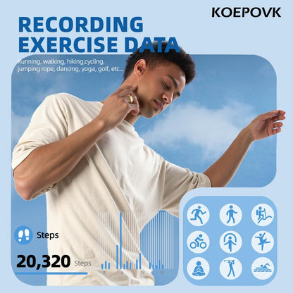 Titanium Smart Ring with Gesture Controls Scratch Resistant Fitness Tracker Heart Rate Sleep Monitor Waterproof Durable Minimalist Style Weightless Wearable Digital Devices for Health Monitoring & Remote Sync