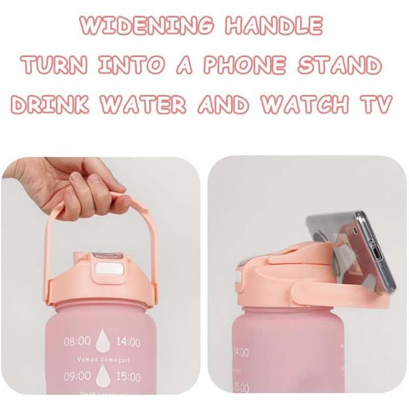 Gradient Sports Water Bottle Set, Large Capacity Portable Water Bottle with Time Marker, Leakproof Flip Top Water Bottle for Travel Gym Fitness, Drinkware