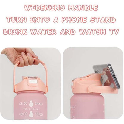 Gradient Sports Water Bottle Set, Large Capacity Portable Water Bottle with Time Marker, Leakproof Flip Top Water Bottle for Travel Gym Fitness, Drinkware